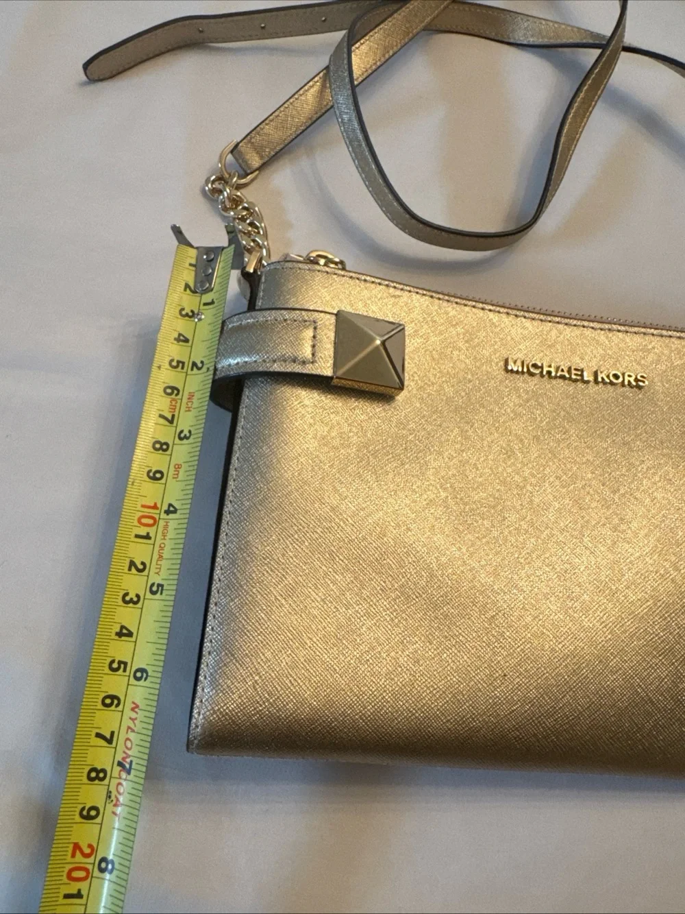 Michael Kors Metallic Gold Crossbody with Chain Strap